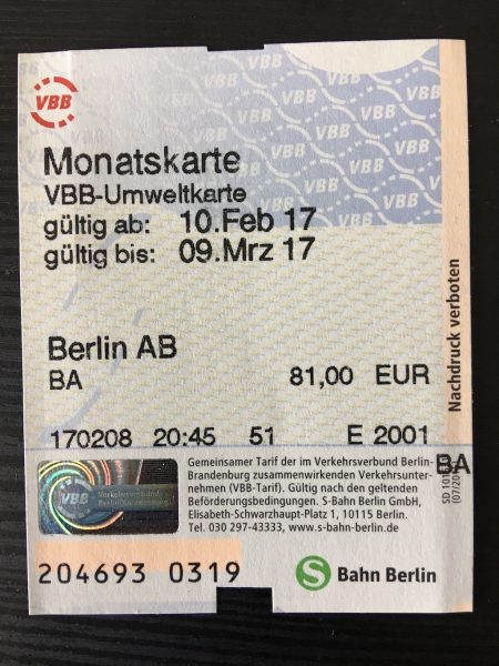 ticket transporte em Berlin